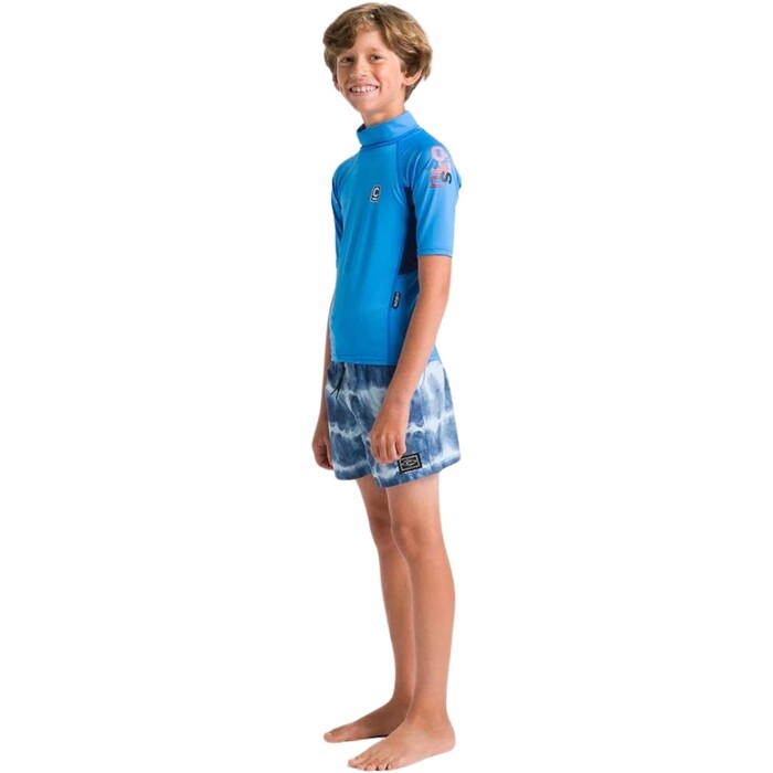 2024 C- Skins Enfants NuWave X Short Sleeve Lycra Vest C-NLYSSJ - Cyan / Slate / Multi